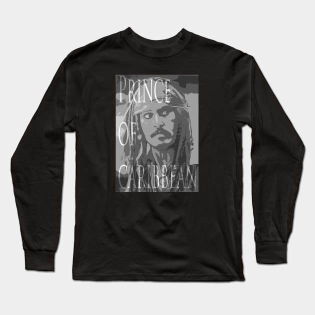 captain jack sparrow poster pirates of caribbean Long Sleeve T-Shirt by LOVILOVI